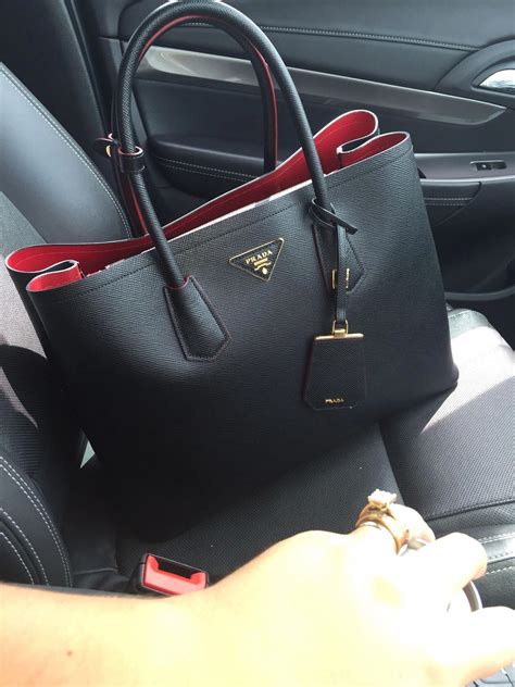 red and black prada bag|prada handbag red inside.